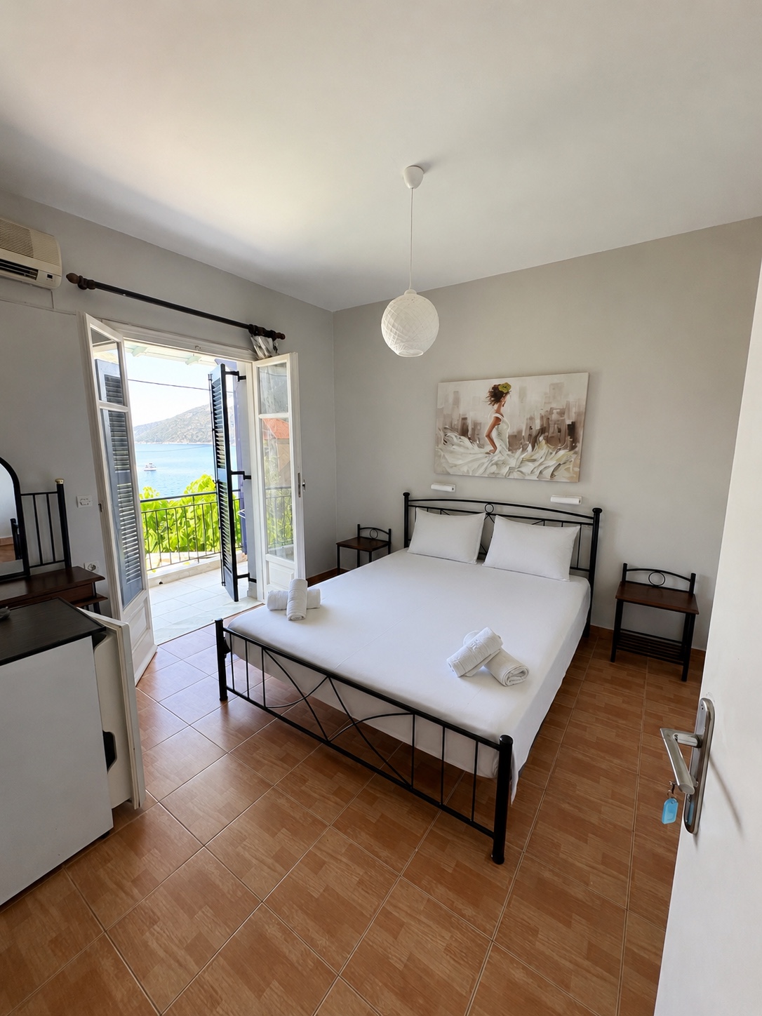 Sea view from a room at Diella Rooms, Mikros Gialos